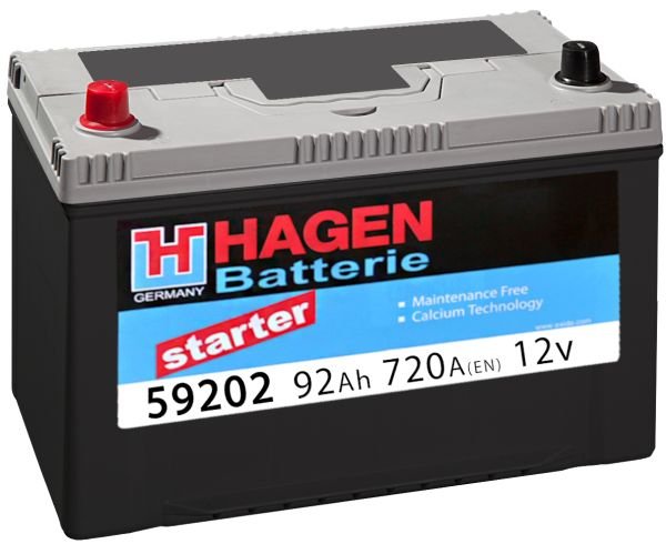 Hagen Akkumulyator ( Sağ - Sol ) 92AH 720A(EN) Starter